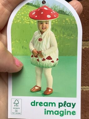 Brand New Dream Play Imagine Mushroom Costume Baby 6-9 12 18 Month Fairy Garden